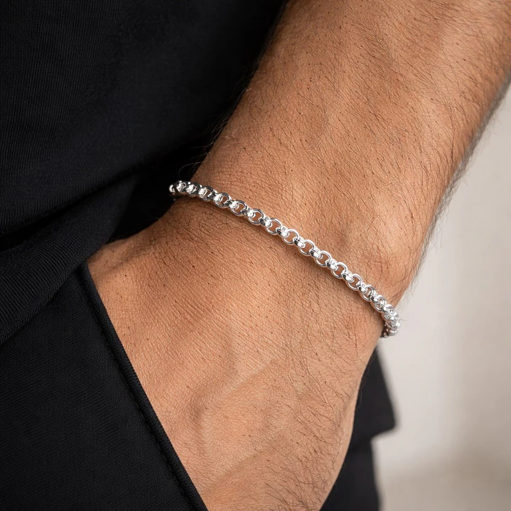 Pulsera Hombre Rolo 3mm Plata 925 2