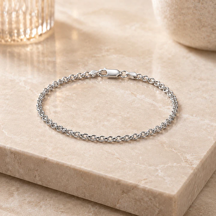 Pulsera Hombre Rolo 3mm Plata 925 3