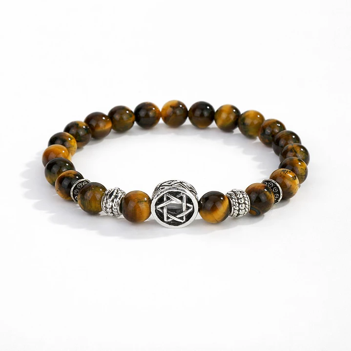 Pulsera Estrella de David Piedras Ojo de Tigre  1