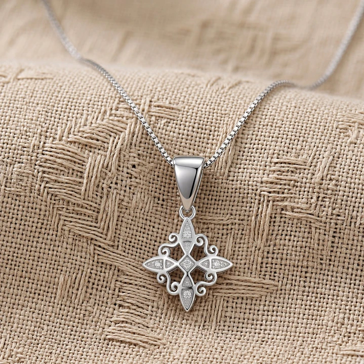 Collar Colgante Nudo De Bruja Plata Ley 925  3