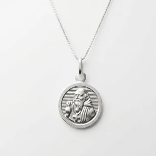 Collar San Benito Abad 15 mm Plata Ley 925 