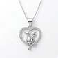 Collar Corazón Pareja Gatitos Circones Plata Ley 925  - Miniatura 1