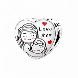 Charm Corazón Love Mom Plata 925