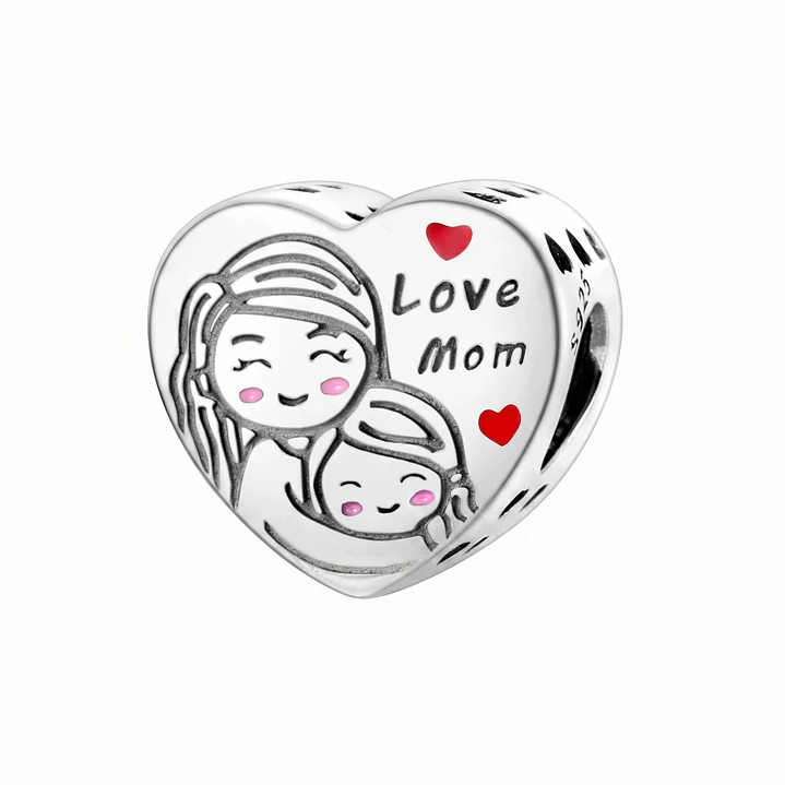 Charm Corazón Love Mom Plata 925 1