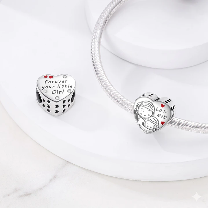 Charm Corazón Love Mom Plata 925 2