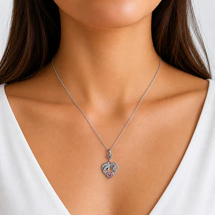 Collar Tierno Mama e Hija Plata Ley 925 