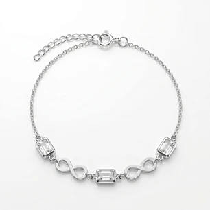 Pulsera Infinito Circón Elegante Plata 925
