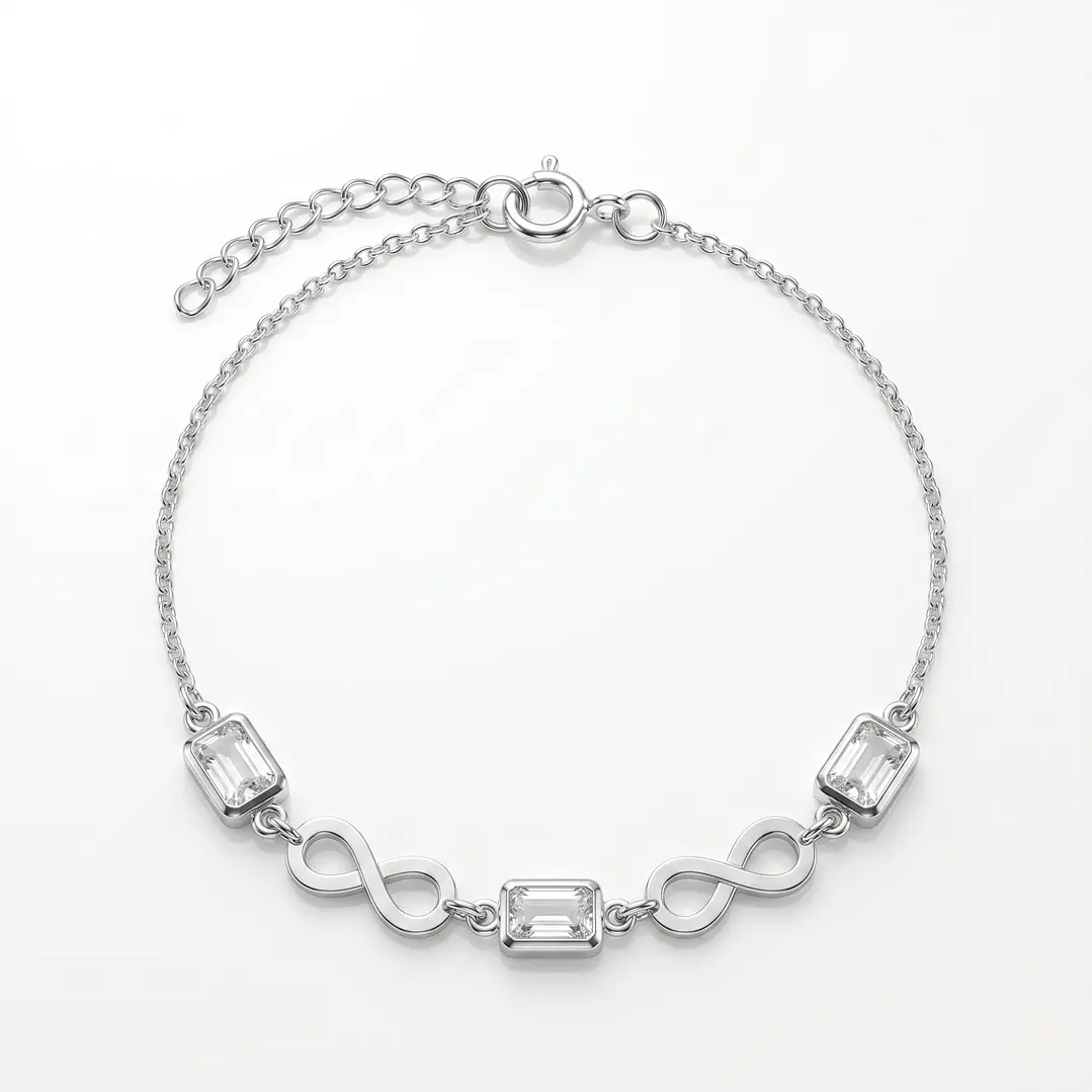 Pulsera Infinito Circón Elegante Plata 925 1