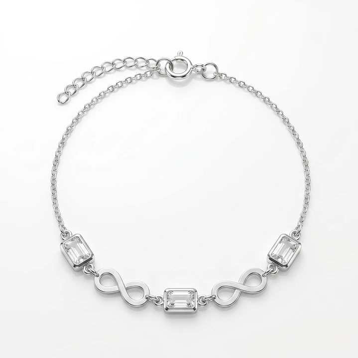 Pulsera Infinito Circón Elegante Plata 925 1