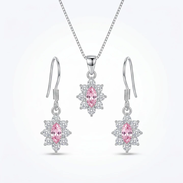 Conjunto Collar y Aros Lady Circón Plata Ley 925 1
