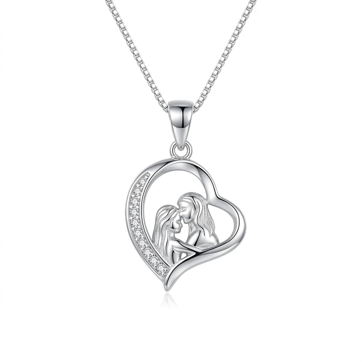 Collar Mama e hija Circón Plata Ley 925  1