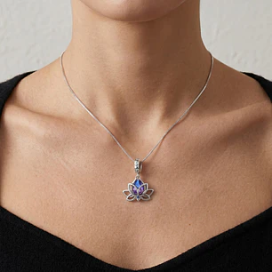 Charm Flor Morada en Plata 925 