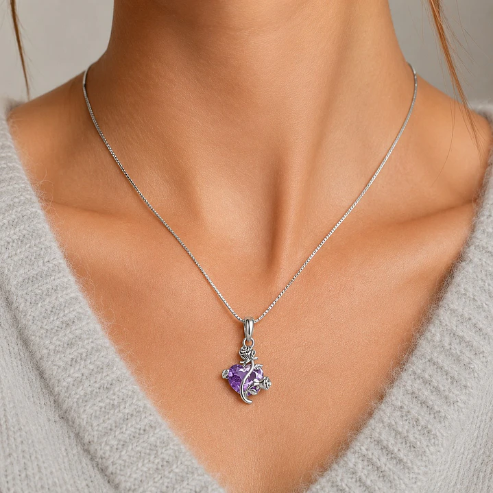 Charm Corazón Morado en Plata 925  2