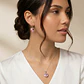 Conjunto Collar y Aros Corazón Cristal Austriaco Rosa Plata 925  - Miniatura 4