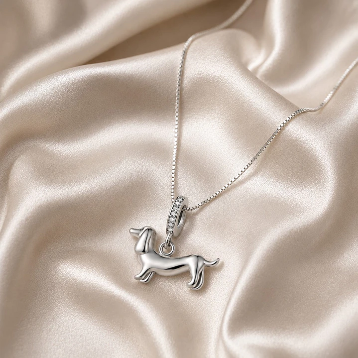 Charm Perrito Salchicha en Plata 925  3