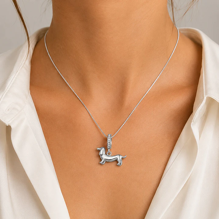 Charm Perrito Salchicha en Plata 925  2