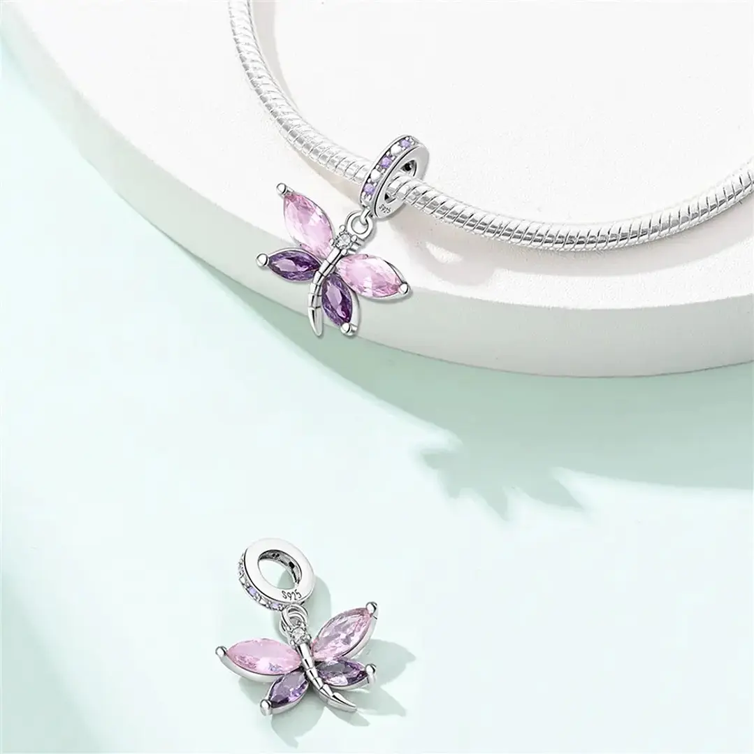 Charm Mariposa Circón Plata 925 3