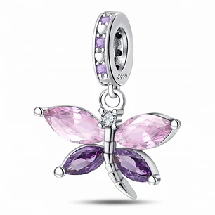 Charm Mariposa Circón Plata 925