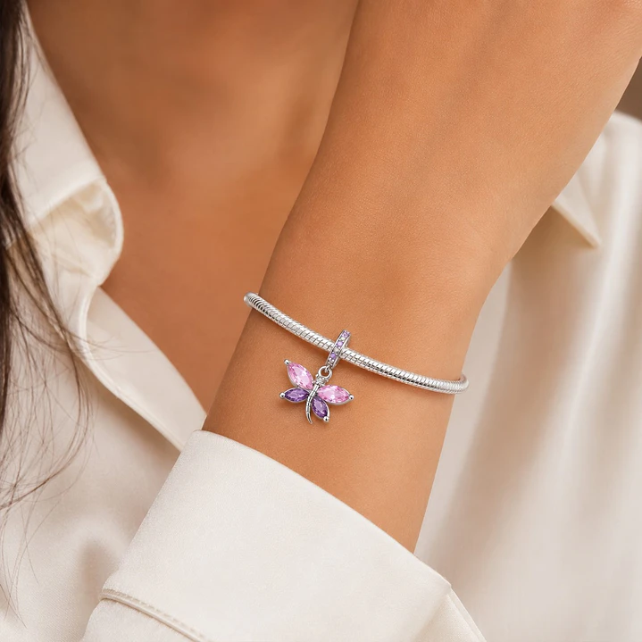 Charm Mariposa Circón Plata 925 2