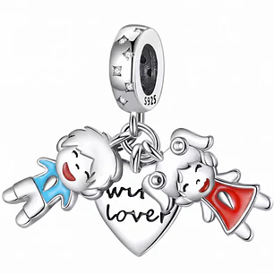 Charm Niño y Niña Plata 925
