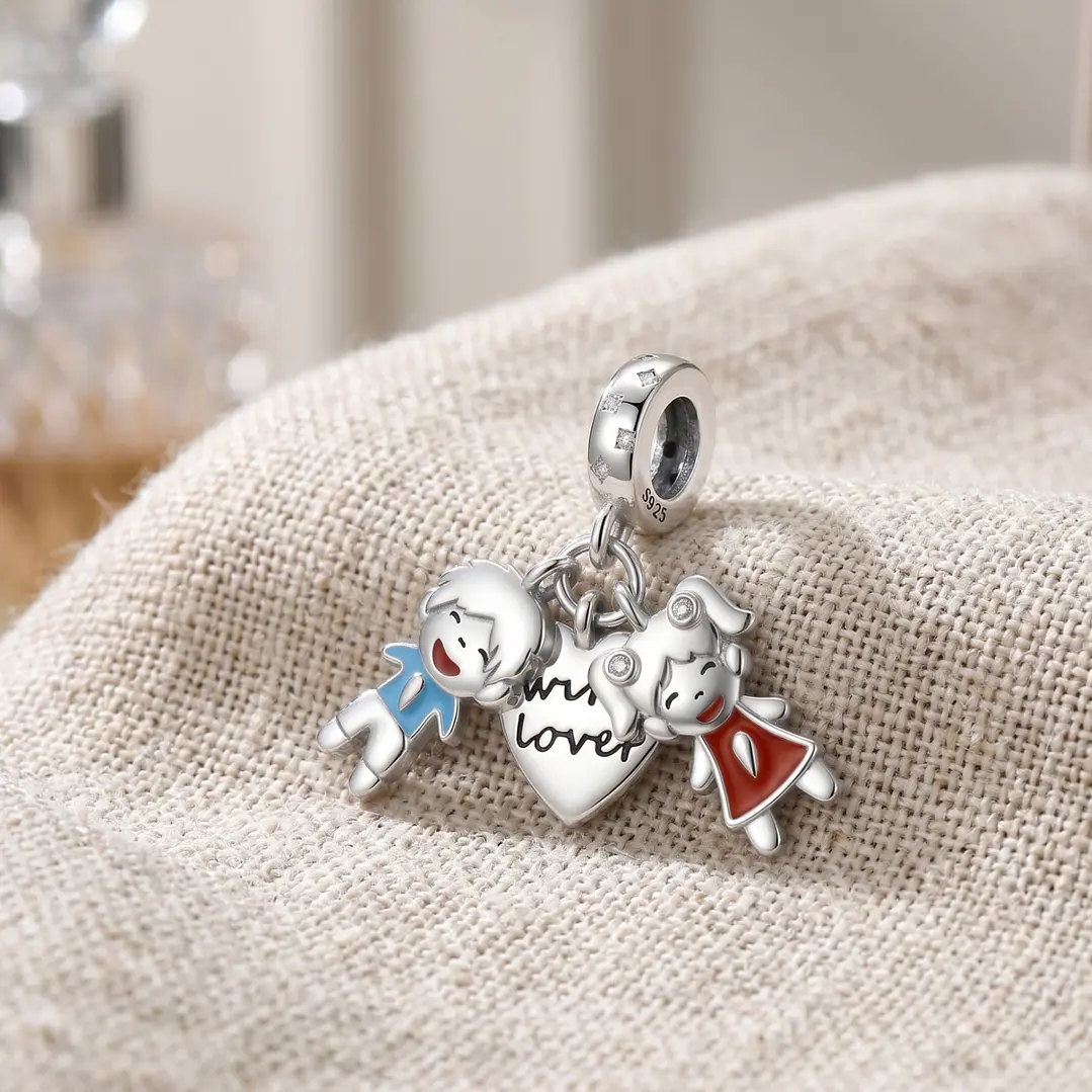 Charm Niño y Niña Plata 925 3