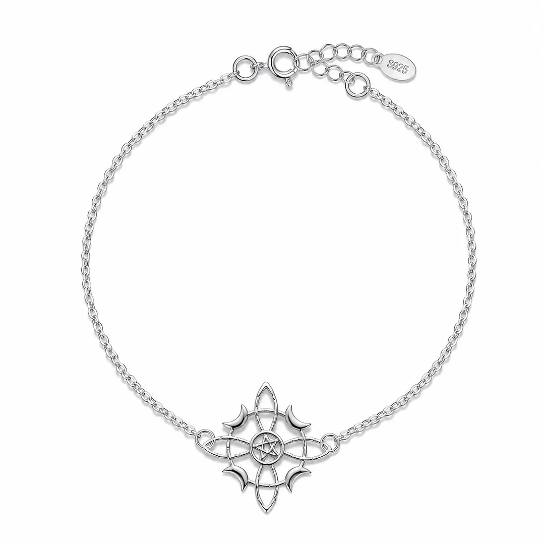 Pulsera Nudo de Bruja Luna Plata 925 1