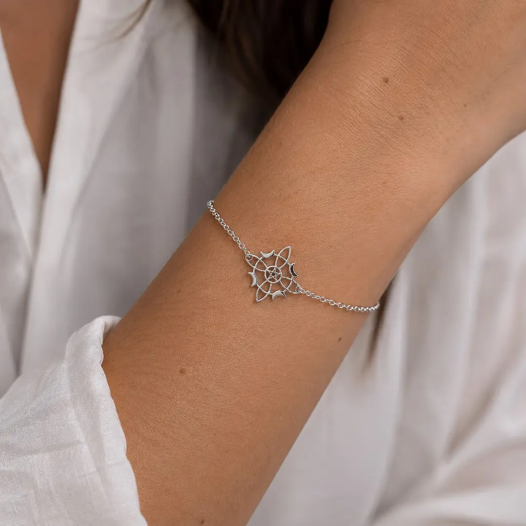 Pulsera Nudo de Bruja Luna Plata 925 2