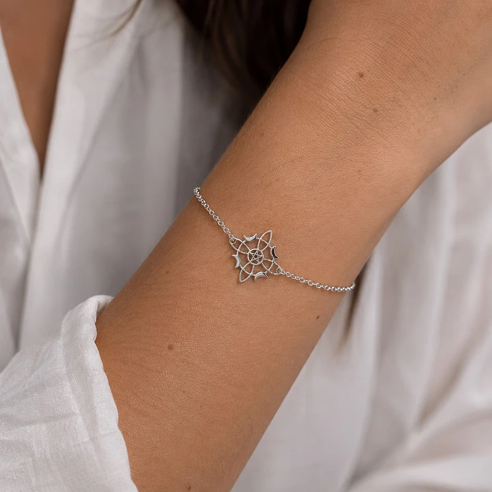 Pulsera Nudo de Bruja Luna Plata 925 2