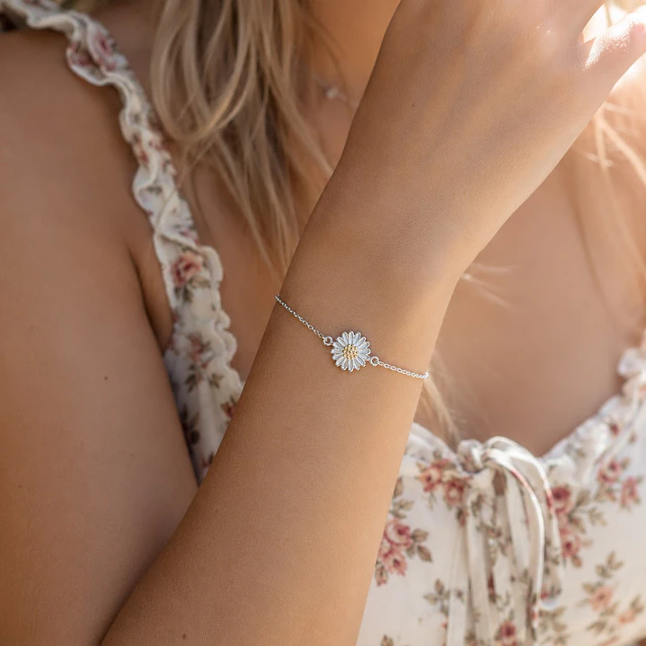 Pulsera Margarita Elegante Plata Ley 925 2