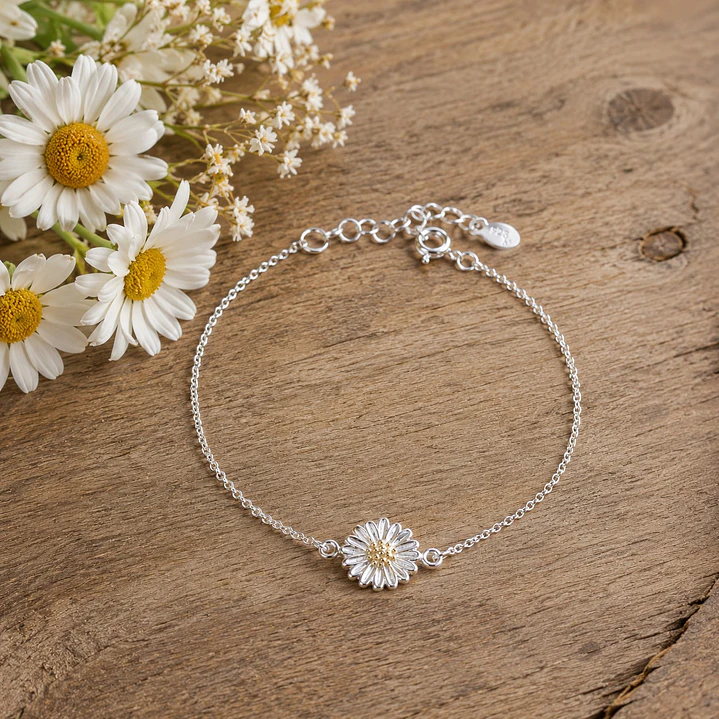 Pulsera Margarita Elegante Plata Ley 925 3