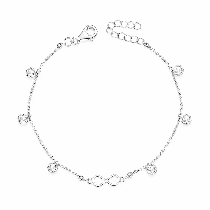 Pulsera Infinito Cristales Plata Ley 925 1