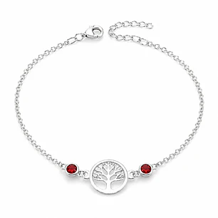 Pulsera Árbol de la Vida Cristales Plata Ley 925