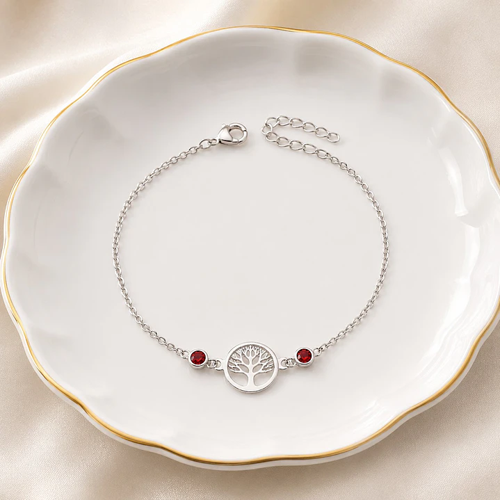 Pulsera Árbol de la Vida Cristales Plata Ley 925 3