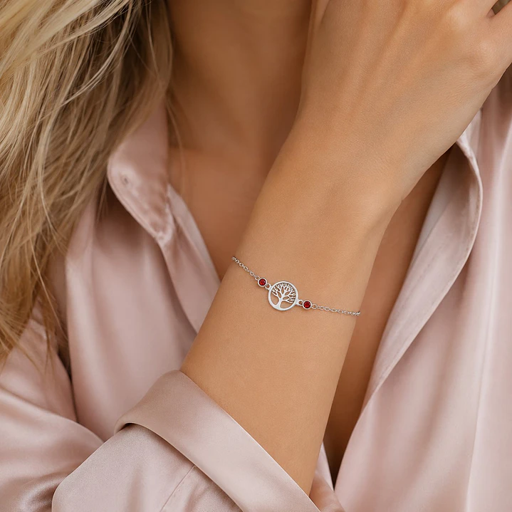 Pulsera Árbol de la Vida Cristales Plata Ley 925 2