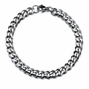 Pulsera Hombre Cubana en Acero Inoxidable 7mm