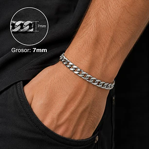 Pulsera Hombre Cubana en Acero Inoxidable 7mm