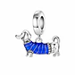 Charm Perrito Salchicha Tierno con Ropita Plata 925 - Miniatura 1