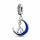 Charm Dije Gato y Gatito Luna Plata 925 - Miniatura 1