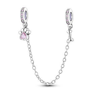 Charm Cadena de Seguridad Huellita Perrito Plata 925