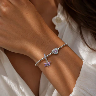 Charm Mariposa Circón Plata 925