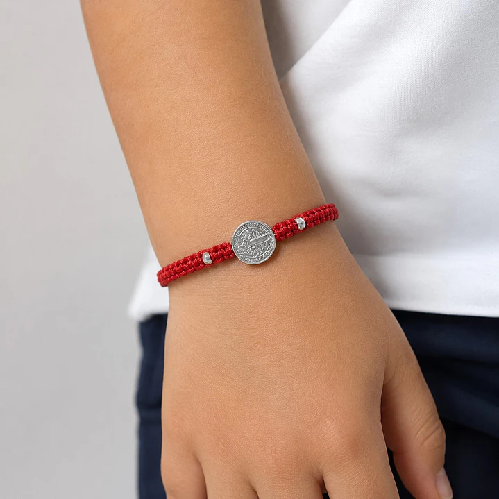 Pulsera Baby Medalla San Benito Plata 925 2