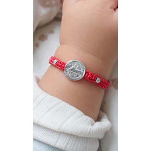 Pulsera Baby Medalla San Benito Plata 925