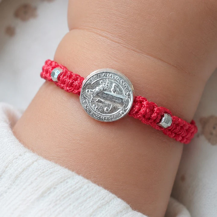 Pulsera Baby Medalla San Benito Plata 925 2