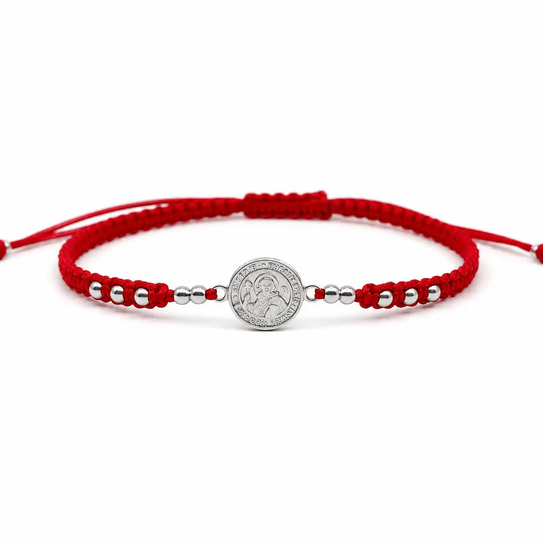 Pulsera Hilo Rojo San Benito Protección Plata 925 1