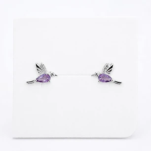 Aros Colibrí Plata Ley 925  