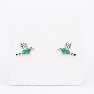 Aros Colibrí Plata Ley 925  