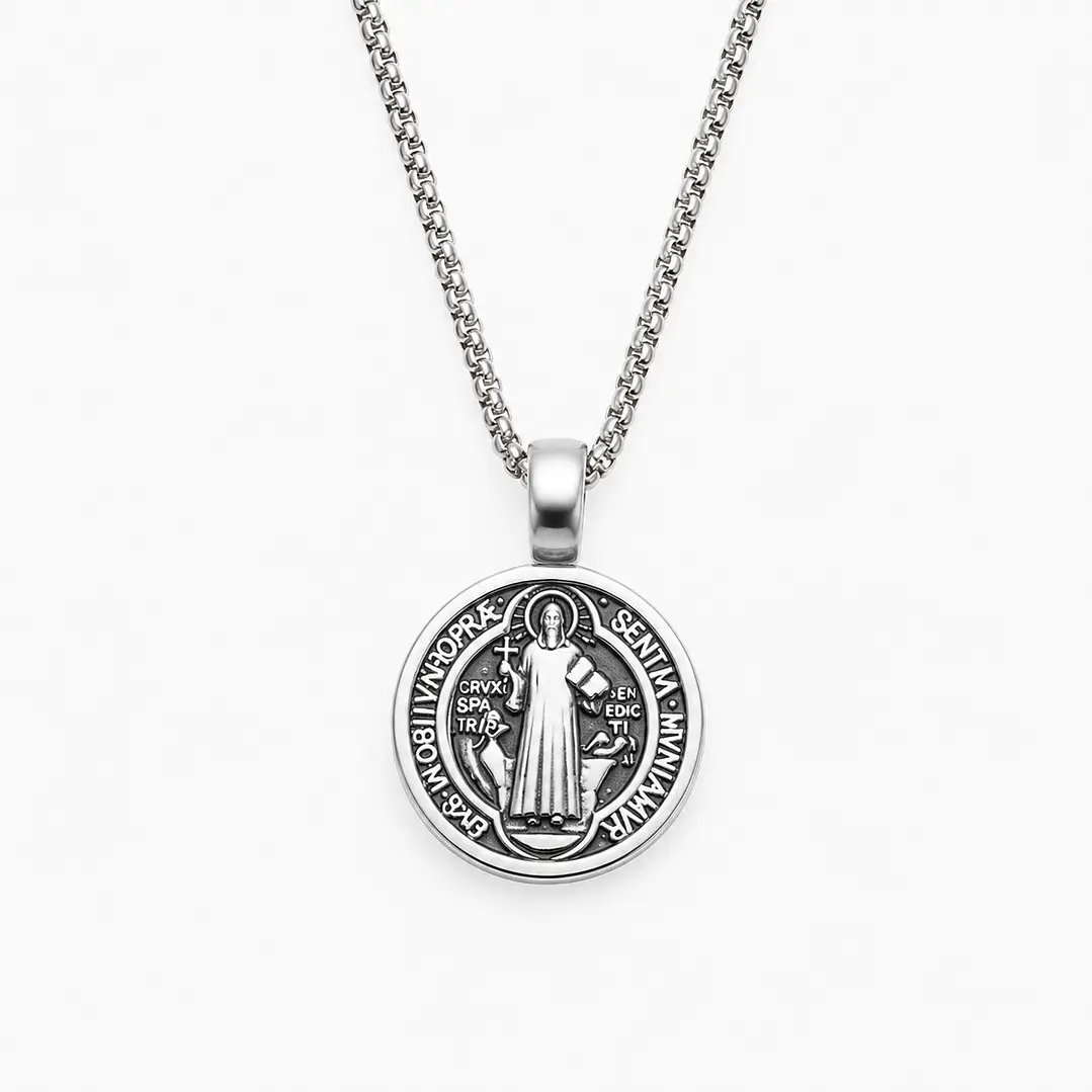 Collar Hombre San Benito Acero Inoxidable  1