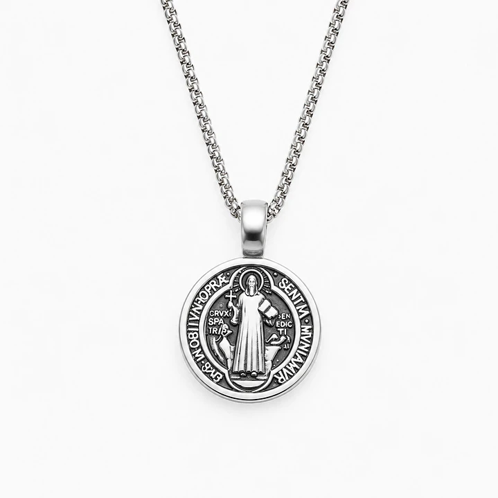 Collar Hombre San Benito Acero Inoxidable  1