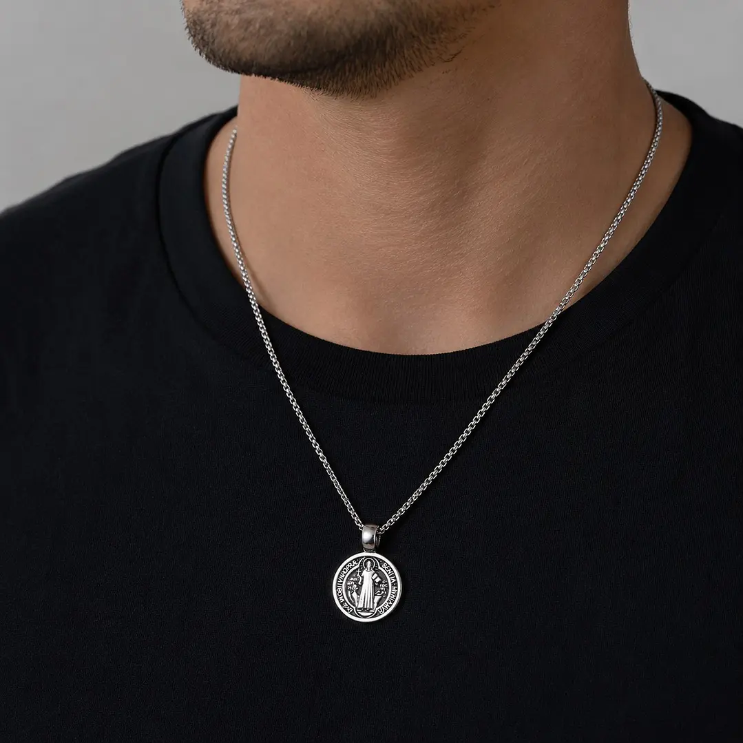 Collar Hombre San Benito Acero Inoxidable  2