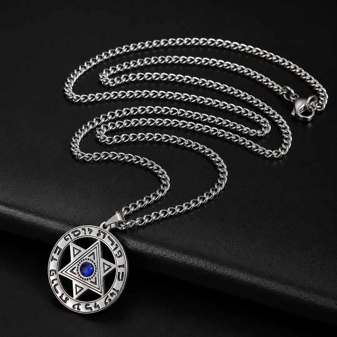 Collar Hombre Estrella de David Acero Inoxidable  3